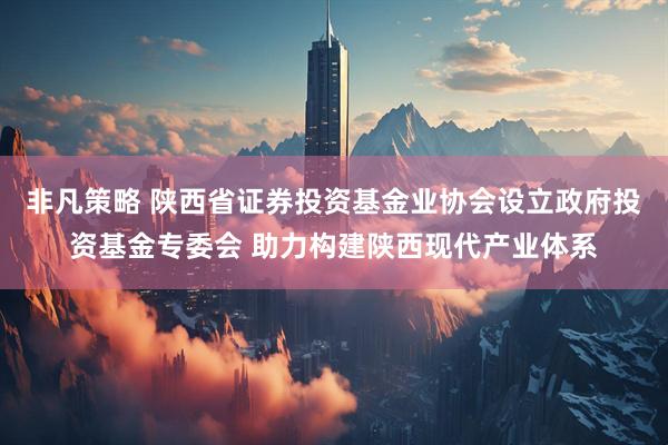 非凡策略 陕西省证券投资基金业协会设立政府投资基金专委会 助力构建陕西现代产业体系