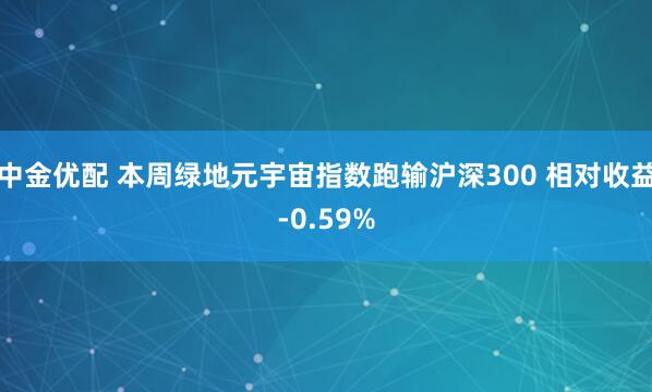 中金优配 本周绿地元宇宙指数跑输沪深300 相对收益-0.59%