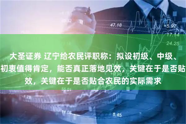 大圣证券 辽宁给农民评职称：拟设初级、中级、副高级、正高级！初衷值得肯定，能否真正落地见效，关键在于是否贴合农民的实际需求